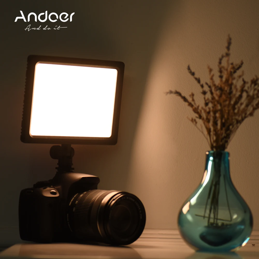 Andoer CM-180D 12W Dimmable двухцветный 3200 K-5600 K светодиодный светильник для видео панельная лампа с ЖК-дисплеем для видеокамеры sony DSLR