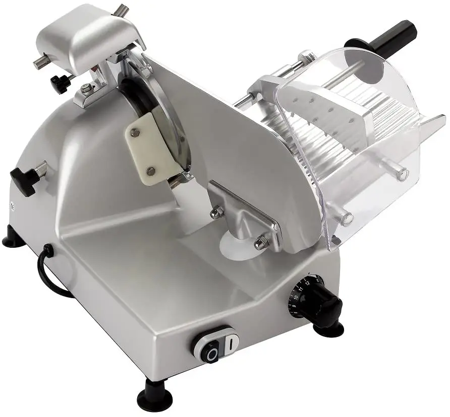 10" Chromium-plated Steel Blade Electric Deli Meat Cheese Food Slicer 240W for Commercial and Home Use