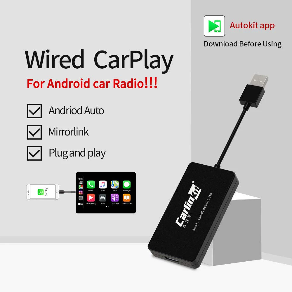 

Carlinkit USB Smart Link Wired Carplay Dongle/Android Auto Receiver Only for Android car Head Unit (Android Car Audio) Airplay