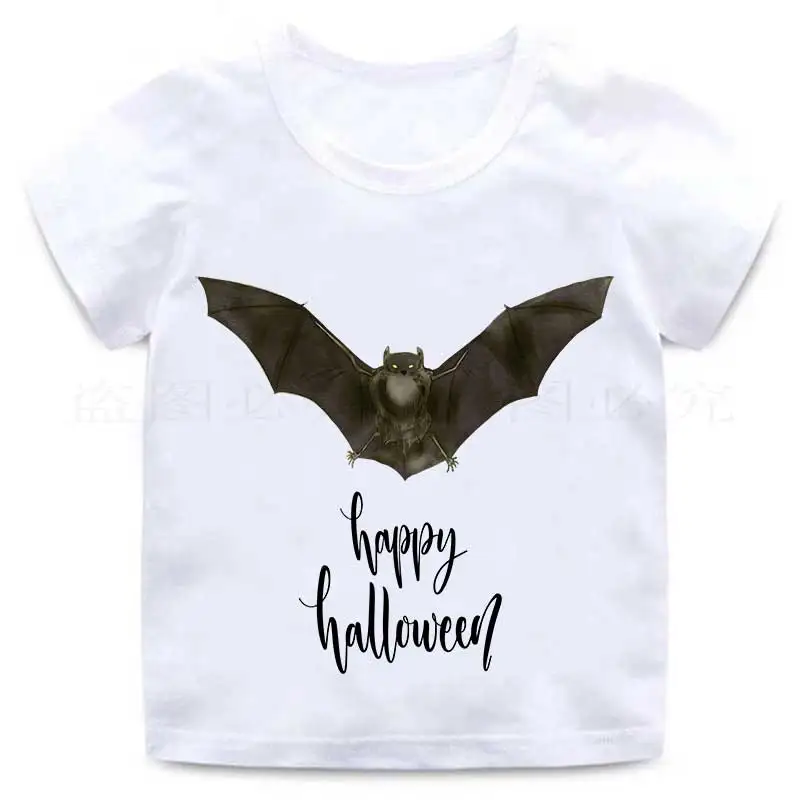 T Shirt Cartoon Baby Kids Boys Girls Children Cotton Short Sleeves Summer Clothing Print Halloween bat costume fashion witch Tee