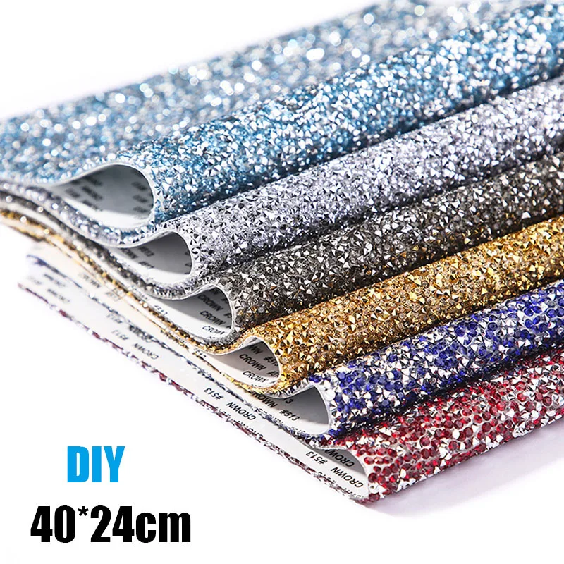 1 Yard arcobaleno colorato autoadesivo cristallo strass diamante nastro adesivo fai da te artigianato evento cassa del telefono dell'automobile decorazione della casa
