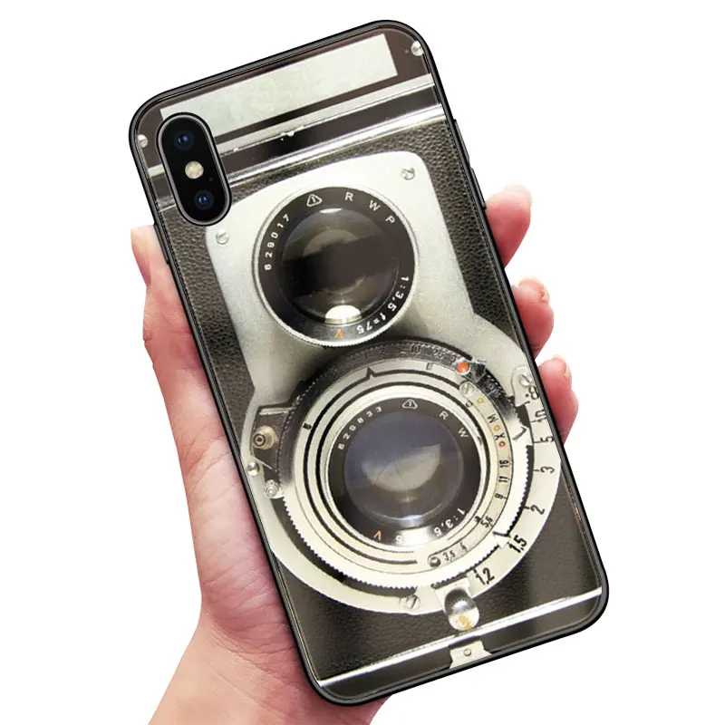Винтажный старый мобильный ретро двойной обратный камера стеклянный чехол для телефона для Apple iPhone 5 5S SE 6 6s 7 8 Plus X XR XS 11 PRO MAX - Цвет: IDIYS 30