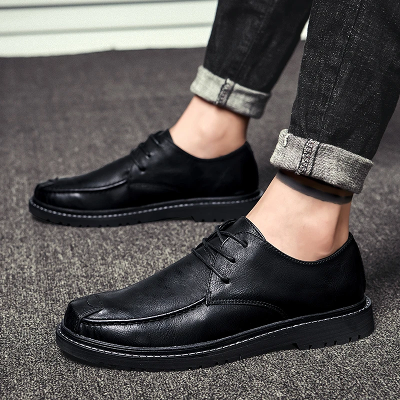 Flat leather shoes mens Clearance