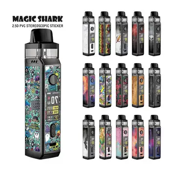 

Magic Shark 2.5D Leaf Skull Batman Flower Wood Print Painting Star Sky Batman Pod Cover Sticker Film Case for Voopoo Vinci X