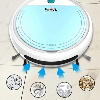 

Rechargeable Smart Robot 4 in 1 3200Pa USB Auto Smart Sweeping Robot UV Sterilizer Strong Suction Sweeper Vacuum Cleaners White