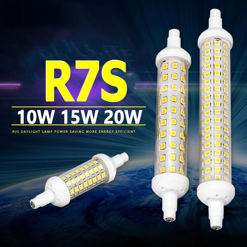Приглушаемые светодиодные прожекторы R7S сменные Галогенные LED лампы SMD 2835 78 мм 118