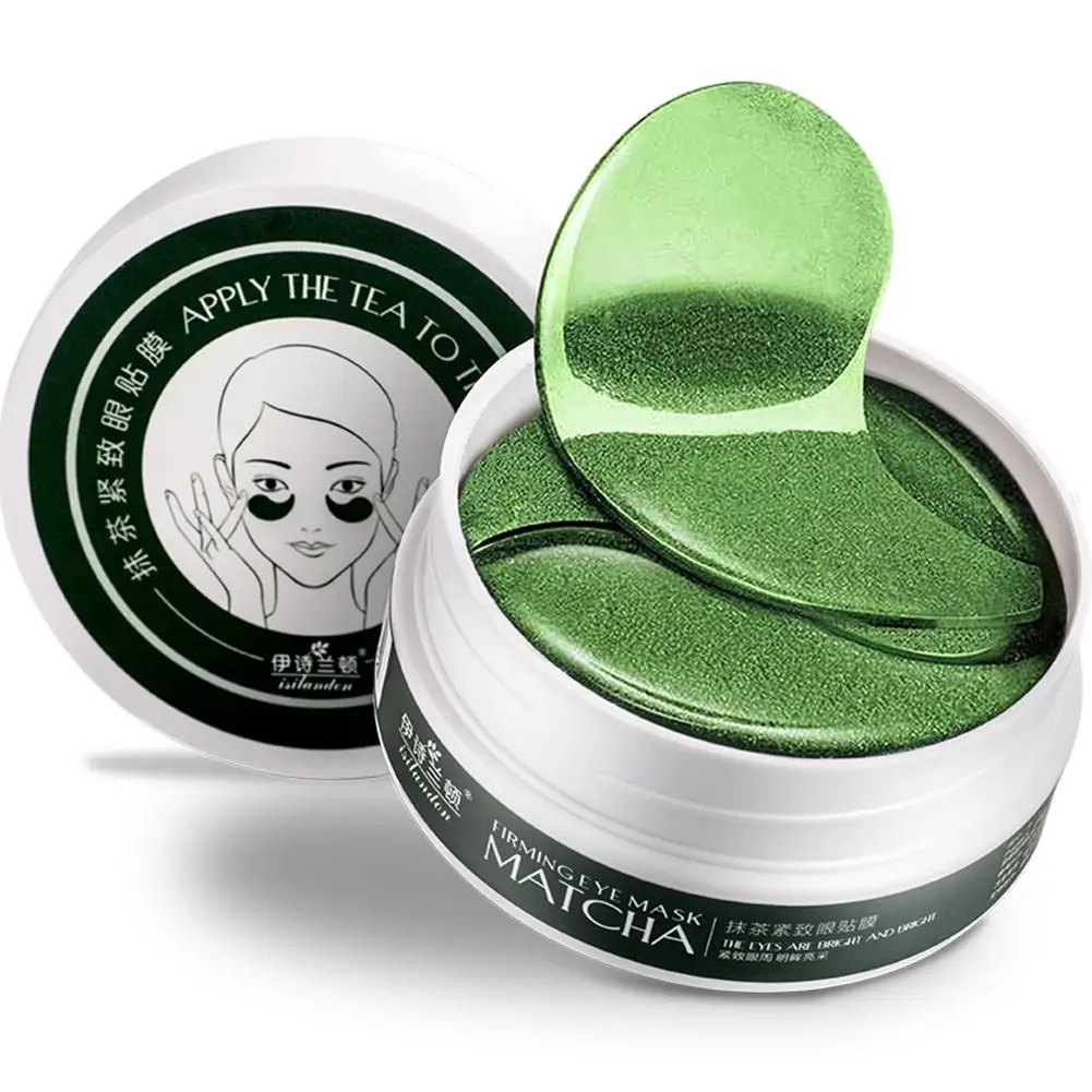 

60PCS Green Tea Collagen Eye Mask Moisturizing Care Mask Anti Aging Eye Bags Dark Circles Fine Lines Twinkles Lifting Tightening
