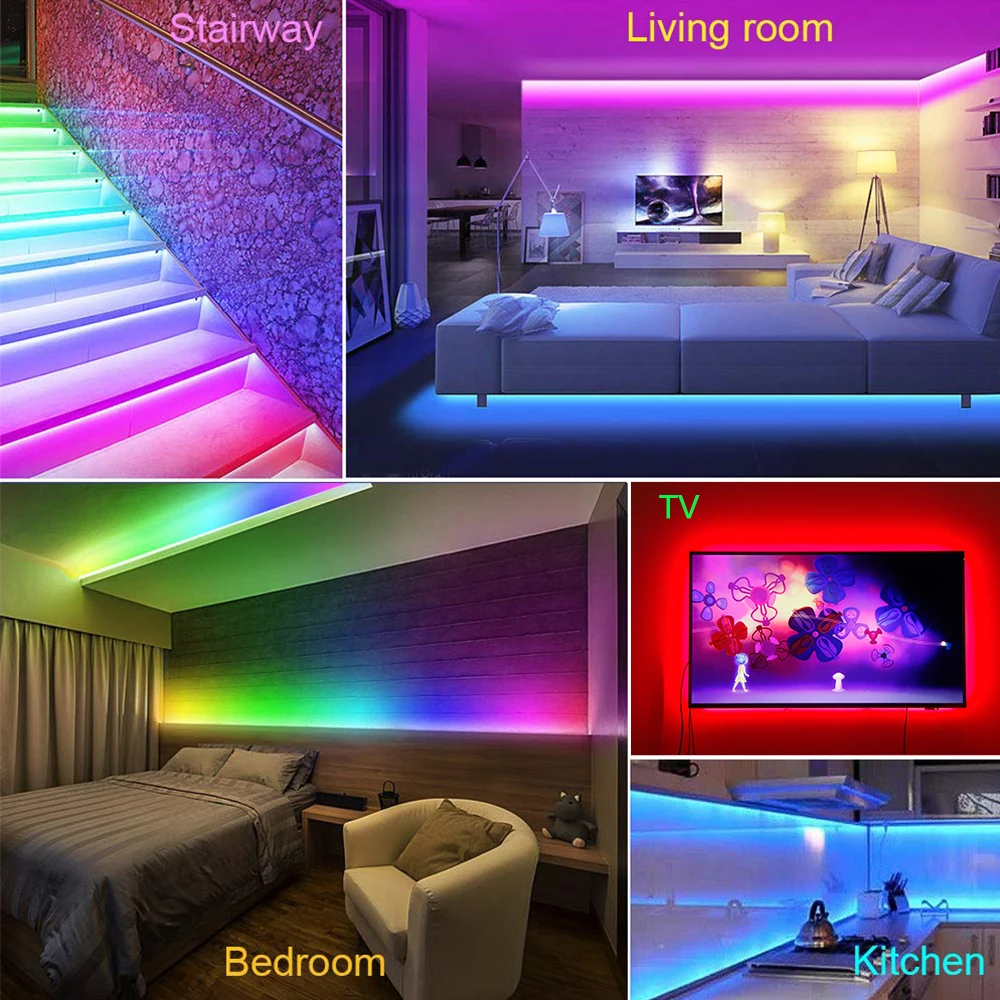 Цвет Мечты светодиодные полосы света с приложением, WS2811 RGB Веревка огни комплект, sp105e Bluetooth управление Гибкая полоса освещения для домашнего комплекта