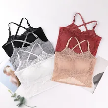 Женский сексуальный укороченный топ, кружевной жилет, летний топ, беспроводной, пуш-ап, нижнее белье, сексуальный v-образный вырез, майка, топ, майка