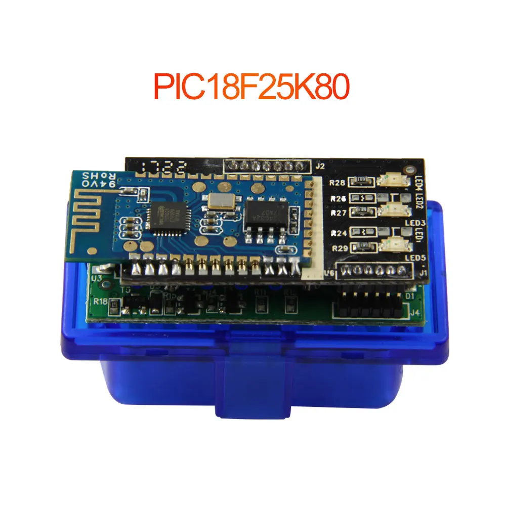 ELM 327 V1.5 bluetooth Автомобильный диагностический obd2 сканер OBDII считыватель кодов сканирующий инструмент с PIC18f25k80 дешевые продукты - Цвет: ELM327 V1.5 Blue
