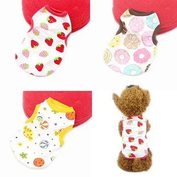 

Cute Cartoon Donuts Summer Dog Vest Breathable Comfortable Dog Clothes For Yorkies Puppy Casual Printed Pet Clothes Costumes B