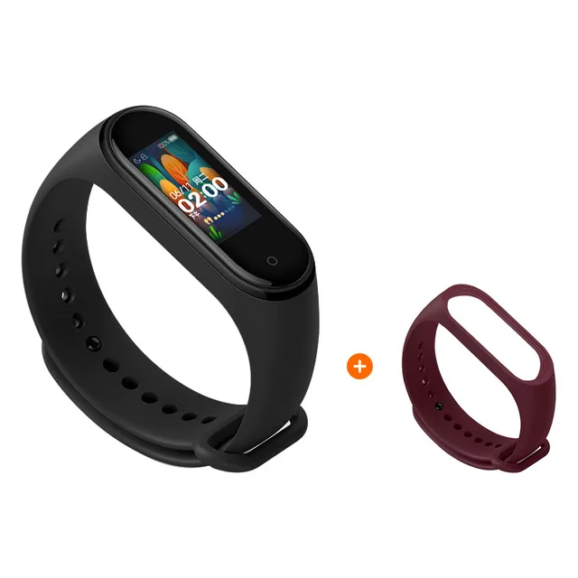 Добавьте красный ремешок Глобальная версия Xiaomi mi смарт-браслет 4 AMOLED экран mi Band 4 Smartband фитнес-браслет Bluetooth водонепроницаемый смарт-браслет 4 - Цвет: Добавьте красный ремешок