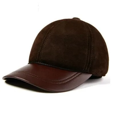 SHALUOTAOTAO Женская бейсбольная кепка с хвостом зимняя новая овчина шляпа из натуральной кожи для мужчин регулируемый размер модные шляпы для пар - Цвет: Brown (Style 1)