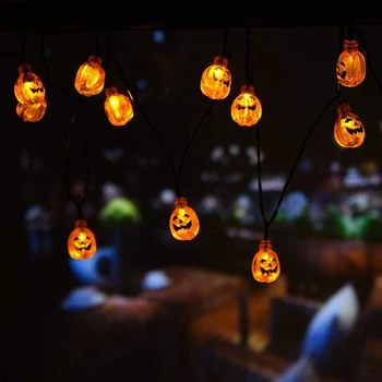 

Pumpkin String Lights 10/20 LED Battery Powered Flash Lamp Halloween Party Decor DIY Waterproof Outdoor Garden Yard Decorations