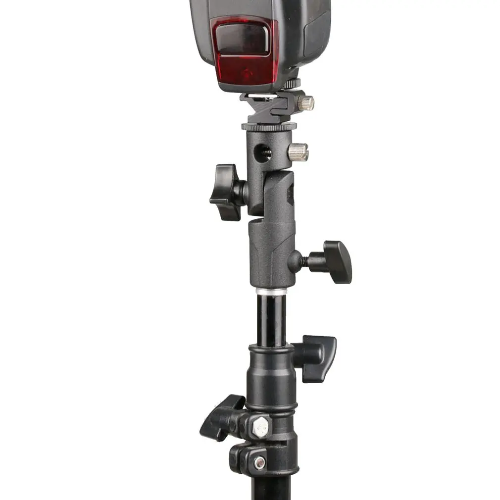

E Type Metal Flash Bracket Universal Hot Shoe Speedlite Umbrella Holder With 1/4" to 3/8" Screw Mount Swivel Adapter