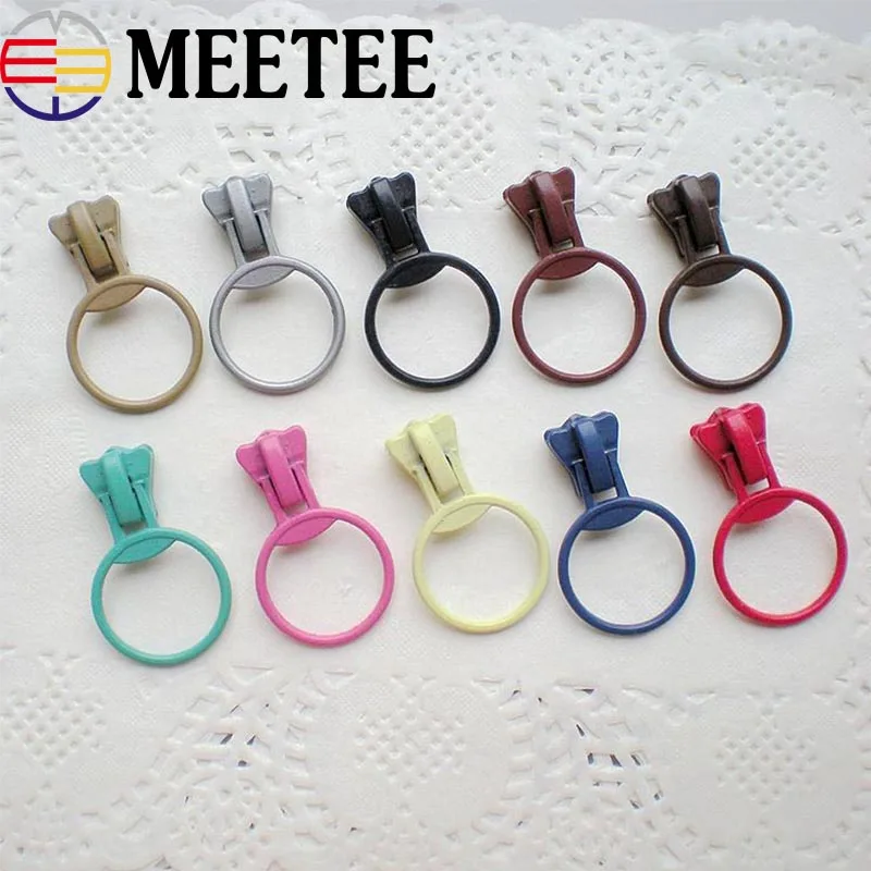 

20pcs 5 # O Rings Zipper Sliders For Resin Zipper Bag Clothes Eco-friendly Zipper Head Zip Repair Kits Sewing Accessories