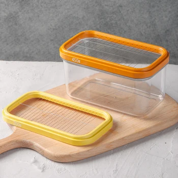 

Food Fresh Case Transparent Container Butter Box Butter Box Cheese Cutting Storage Box Refrigerator Kitchen Baking Tool