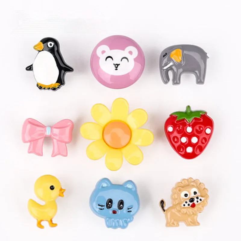 6 шт. милые пластиковые пуговицы с изображениями животных, детские свитера ярких цветов, пластиковые кнопки, аксессуары для скрапбукинга