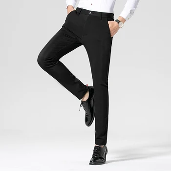 

Fashion 2020 Summer Men Pant Slim Fit Casual Solid Business Work Pant Men Ankle Length Men Dress Trousers 4 Color Erkek Pantolon