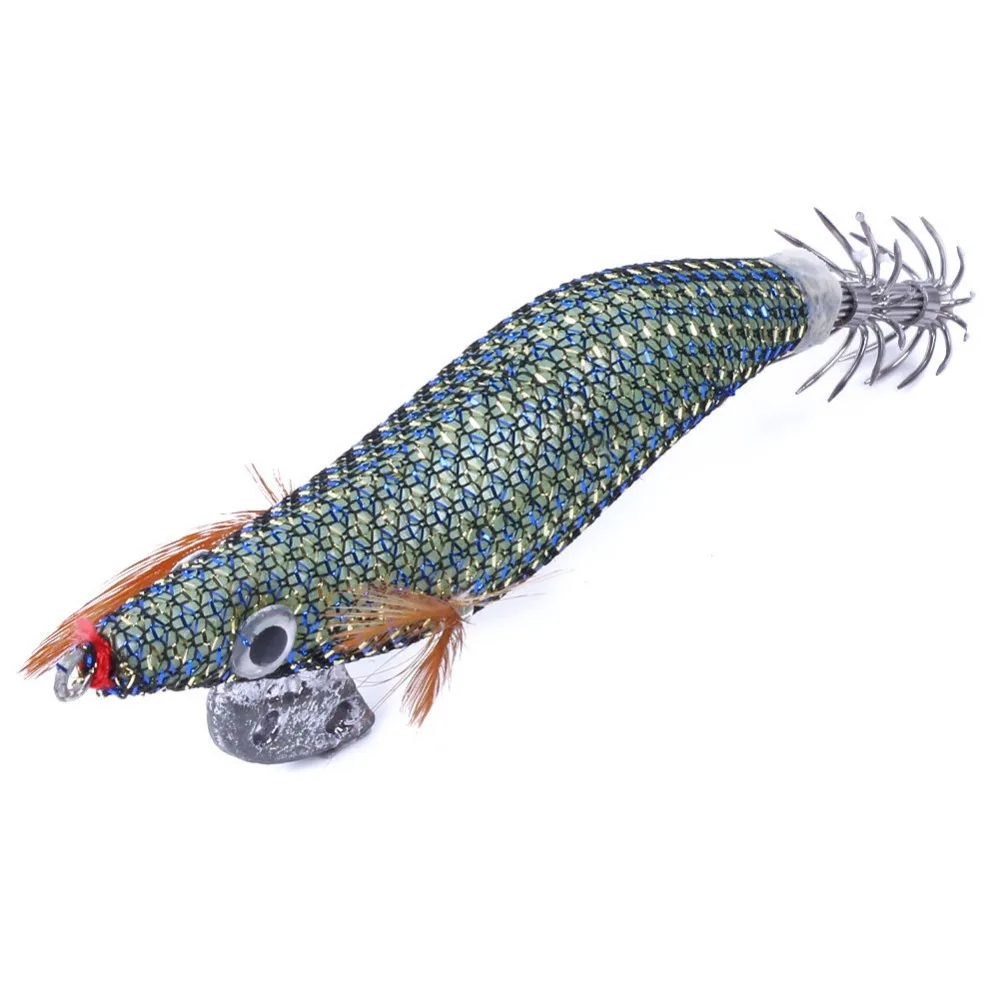 

10Pcs Fishing Lures Set Squid Jigs 2.5# 3.0# 3.5# Octopus Hooks Wooden Shrimp Artificial Fishing Baits Wood Squids Jigs Fishhook