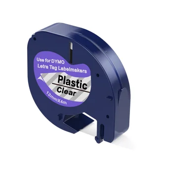 

5pcs/lot DYMO LetraTAG tape 12267 - 12mmx4m Black on Clear LetraTAG tape cartridge