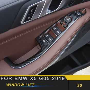 

For BMW X5 G05 2019 Car Styling Door Gate Window Lift Button Switch Panel Cover Trim Frame Sticker Interior Accessories