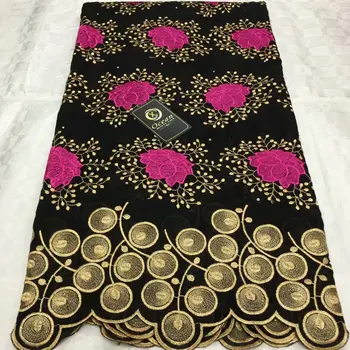

New Fashion African Bazin Lace Fabric Embroidery Nigerian Bazin Riche Lace Fabric With Hole And Stones For Sewing