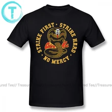 Детская футболка для каратэ футболка с логотипом Cobra Kai Strike First Strike Hard No Mercy HD Базовая футболка с короткими рукавами 4xl Мужская футболка