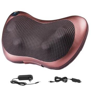 

Roller Massage Pillow for Neck Chair Infrared Heating Kneading Neck Shoulder Car Shiatsu Massage and Relaxation Eu Plug