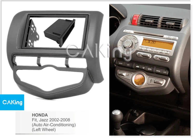 Car Fascia Radio Panel for Honda Fit Jazz 2002-2008 (Auto Air-Conditioning/Left Wheel) Frame Dash Fitting Kit Facia Face Plate | Автомобили