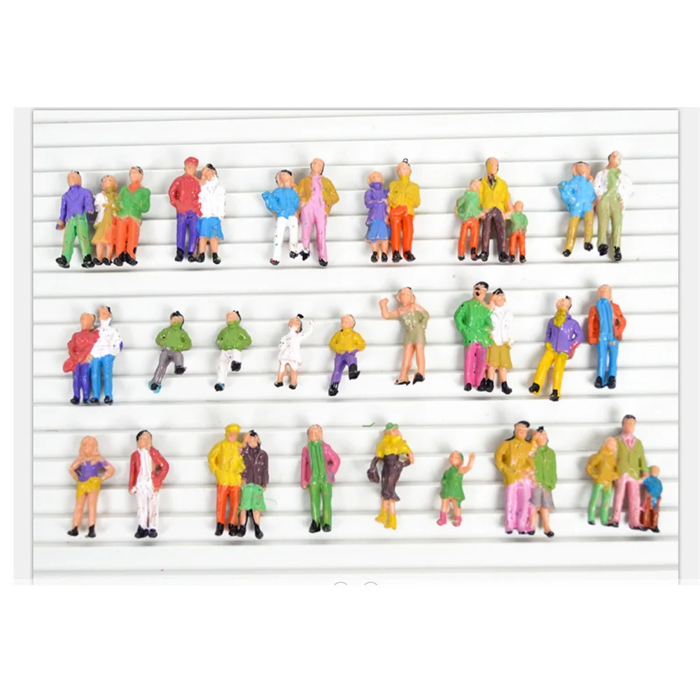 100 Pcs HO Scale 1:100 Mix Painted Model Park Street Passenger People Figures 25 1 87 Figurines Miniatures Railway Workers Bucket Ladder