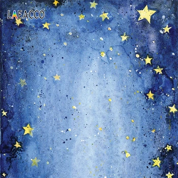 

Laeacco Blue Night Stars Painting Wall Background Photography Children Portrait Seamless Vinyl Photocall Backdrop Photo Studio