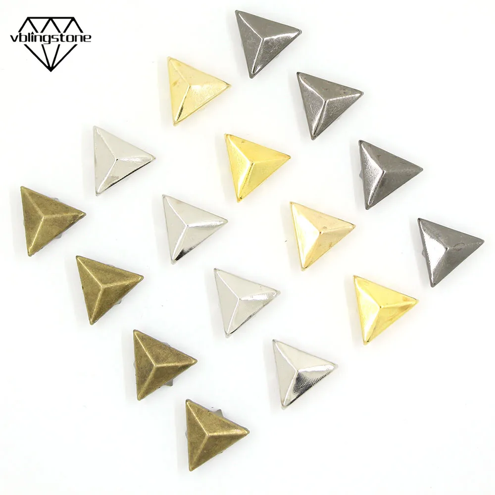 

High Quality 100Pcs 4 Color Metal Rivets Three Claws Spikes Studs For Punk Leather Nailheads Rivets Shoes Clothes Bag Bracelet