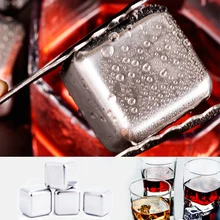 Кубики льда из нержавеющей стали, многоразовые камни для охлаждения виски вина, сохраняют ваш напиток холодным дольше с поддоном для хранения замораживания