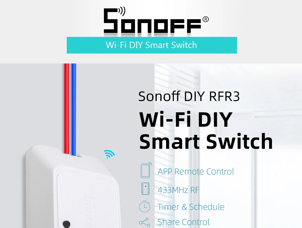 SONOFF RFR3 RF R3 433 МГц пульт дистанционного управления Wifi переключатель беспроводной светильник синхронизации LAN eWelink приложение Голосовое управление Google/умный дом Alexa