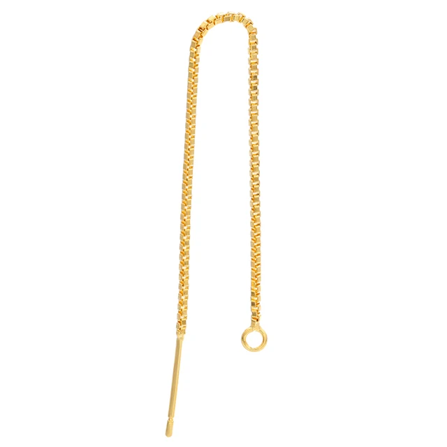 ZHUKOU 1piece 1.25x90mm Unique line earrings Brass Long Dangle Ear Line for women DIY earrings drop Accessories model:VE160 gold-one piece