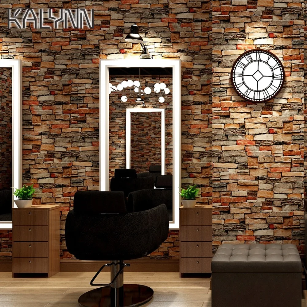 17.7"x19.7ft Brick Wallpaper Living Children's Room Bedroom Kitchen Cabinet DIY Decor Self Adhesive Contact Paper Wall Stickers