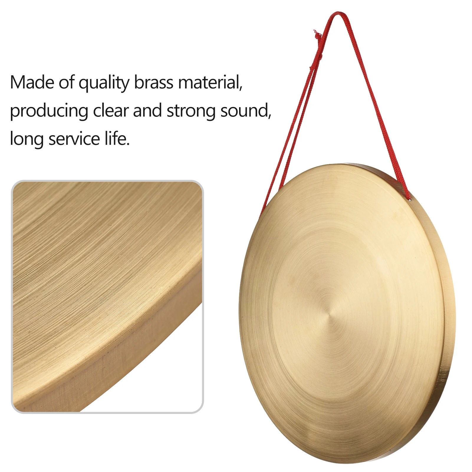 Tibetan Cymbals 22 / 30 cm Hand Gong Cymbals Brass Copper Gong Chapel Opera Percussion Instrument with Round Play Hammer