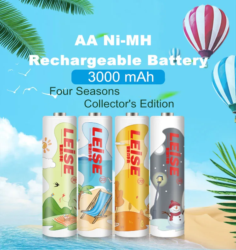 Leise AA 3000mah nimh аккумуляторная батарея 1,2 V 2a Ni-MH четыре сезона Коллекционная версия батарея чехол для 1,2 V до 1,5 V