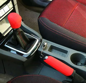 

2PCS Universal Car Gear Head Shift Knob Cover Gear Shift Handle Ball Hand brake Sleeve Covers For VW Golf For Ford Focus Fiesta