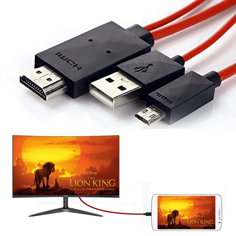 1080P HDMI кабель 2 м Android USB к HDMI адаптер Micro USB к HDMI HD ТВ кабель адаптеры для Android samsung S3 S4 S5 телефонов