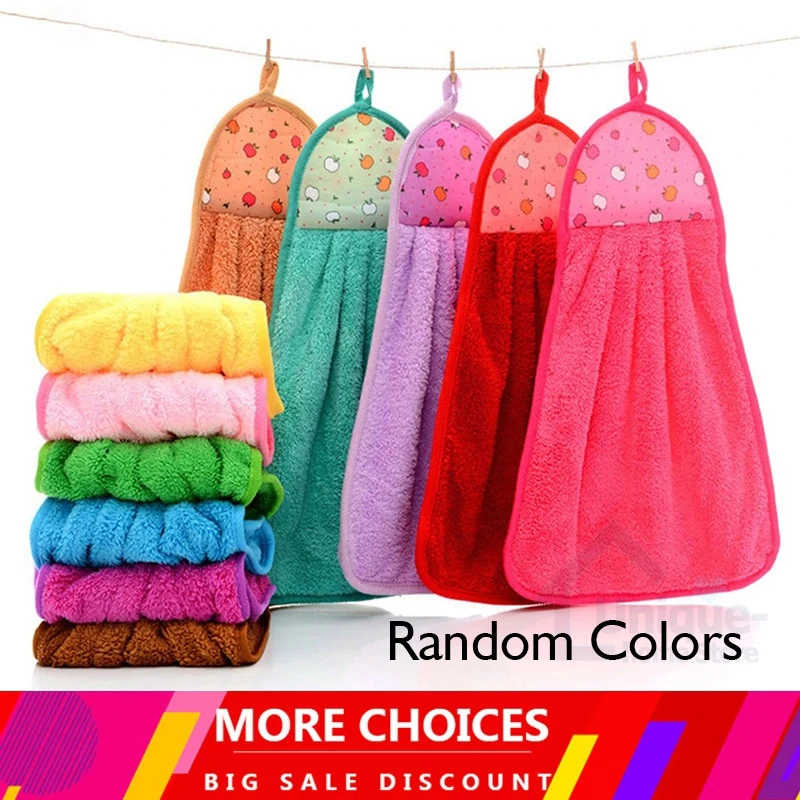 1PC Kitchen /& Dining Accessories Dish Towel Coral Velvet Cloth Washing Randomly