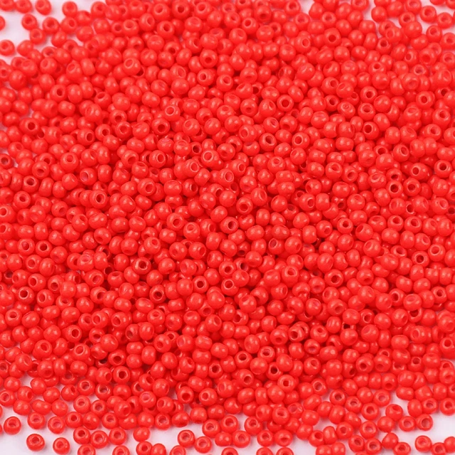 10g 720 Pieces 2mm Austria Solid Color Bead 12/0 Opaque Neon Round Beads Glass Seed Beads Handmade DIY Jewelry Bags Accessories 340 Red