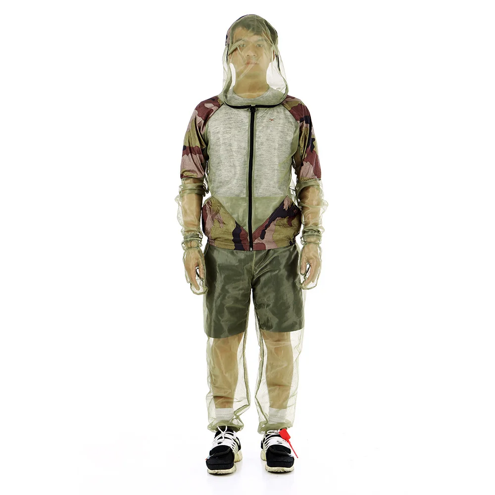 Lixada Outdoor Mosquito Repellent Suit Bug Jacket Mesh Hooded Suits Fishing Hunting Camping Jacket Insect Mesh Shirt Gloves