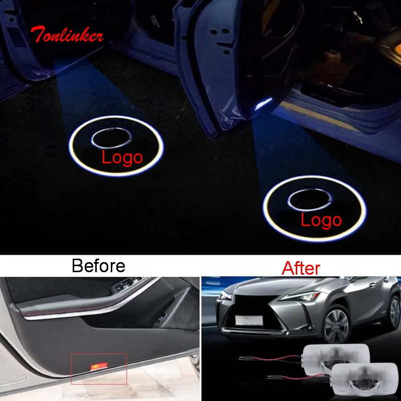 

Tonlinker Exterior Car Door LED Welcome light for Lexus UX200 260h 2019 Car Styling 1 PCS Decoration Welcome projection light