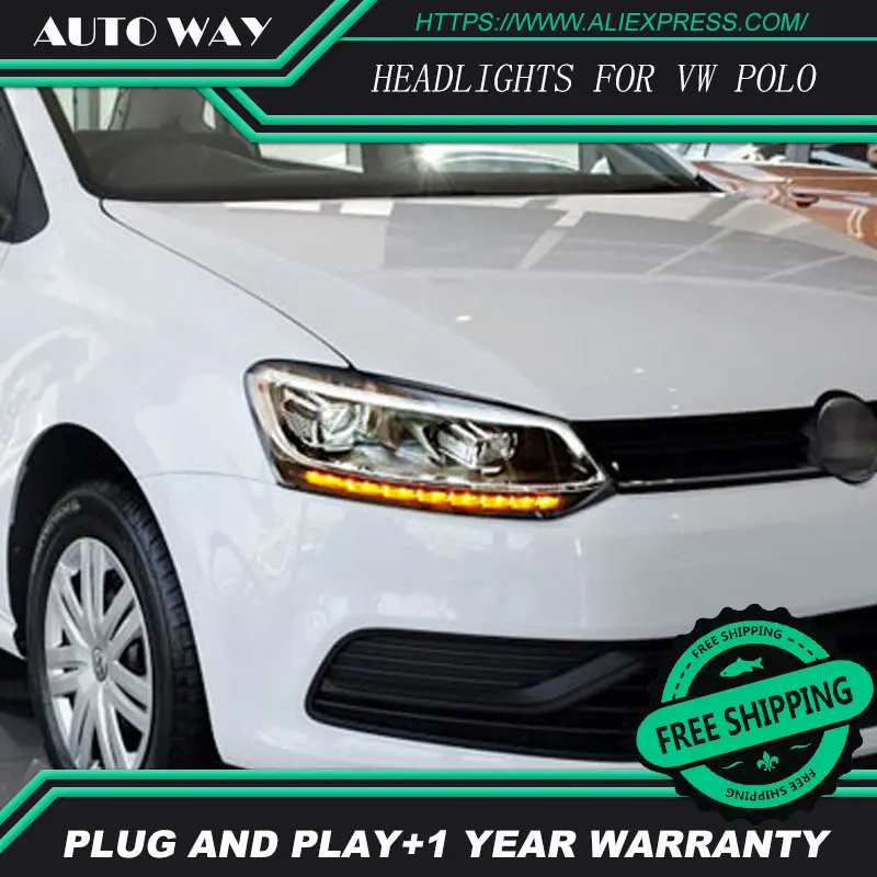 Car Styling H7 Head Lamp case for VW polo Headlights VW polo Headlight 2011 2017 LED Headlight
