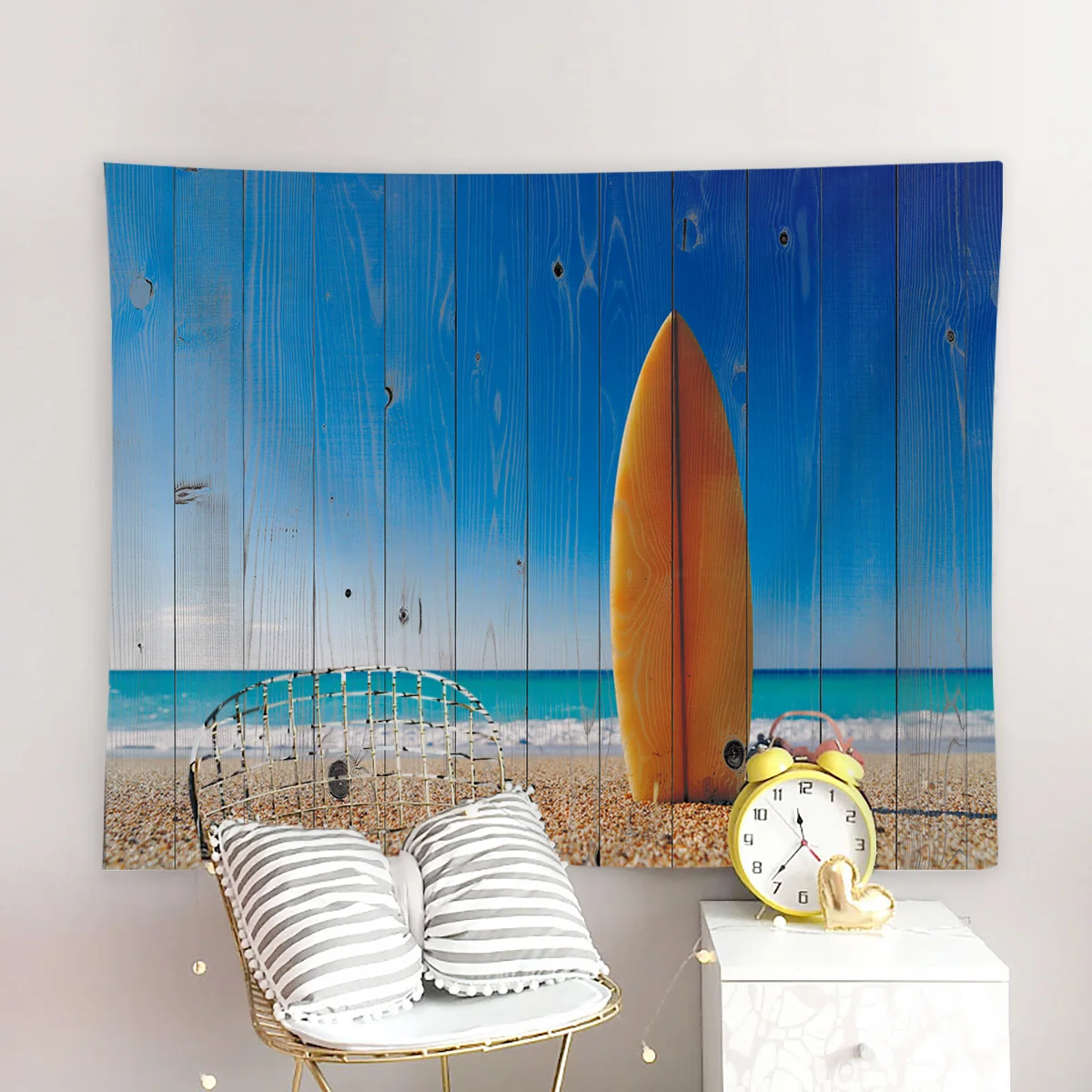 Винтажный деревянный текстурированный фон на пляжной доске для серфинга Настенный декор гобелен Декор стены Искусство дома