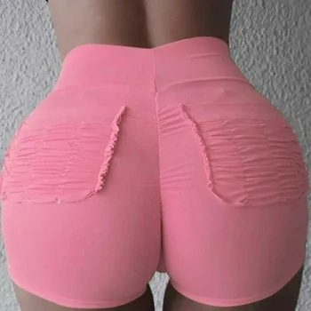 Yoga Shorts Women High Waist Bottoms Summer Casual Sports Sexy Slim Skinny Booty Shorts Gym Fitness Yoga Leggings Short Pants 2