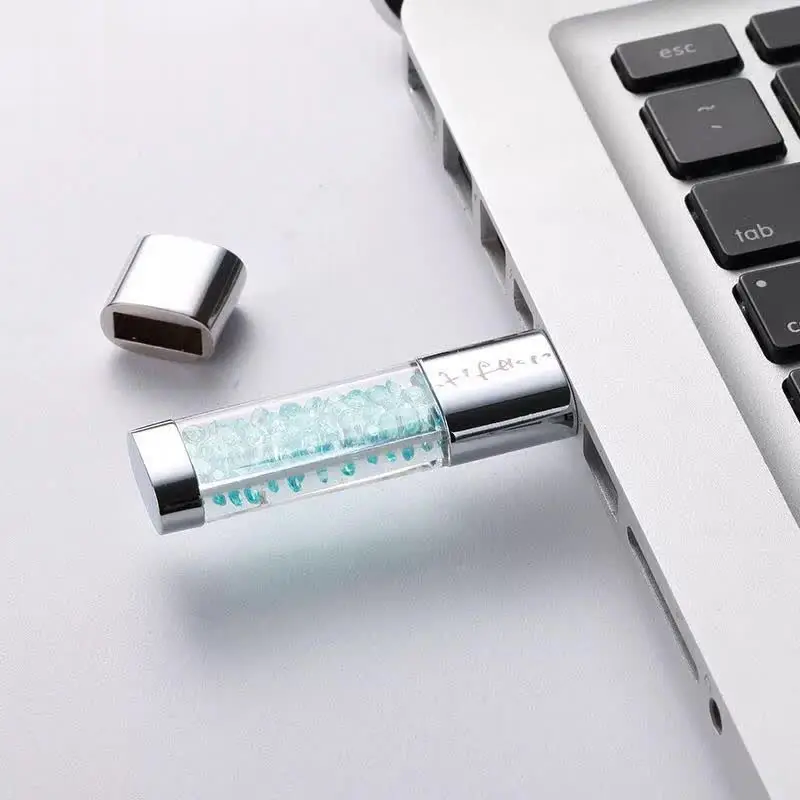 pen drive 8gb Crystal USB flash drive 64gb metal usb memory flash 128gb 4gb Jewelry pendrive 16gb cle usb 32gb free custom logo