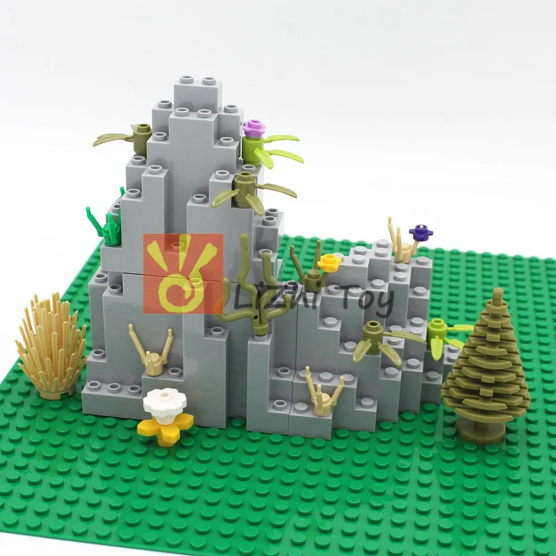 Кубики MOC замок горный камень садовая архитектура сделай сам развивающий город